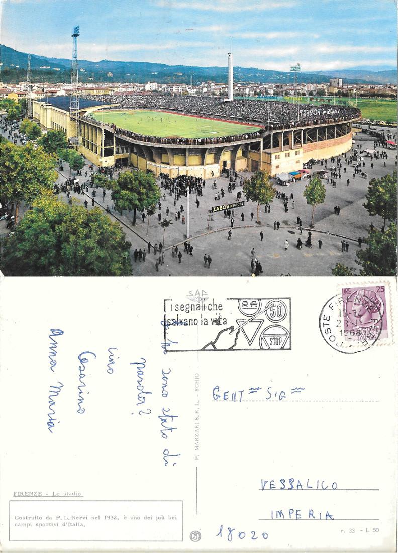 Firenze. Lo stadio. Viaggiata 1968