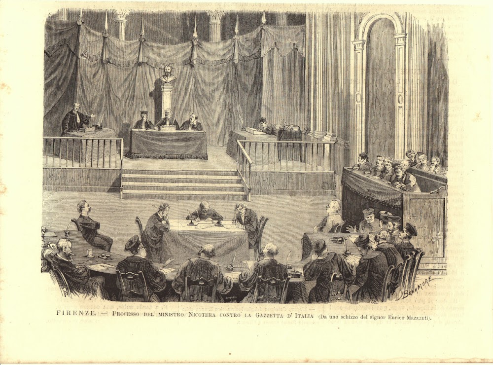 Firenze. Processo del ministro Nicotera contro la Gazzetta d'Italia. Stampa …