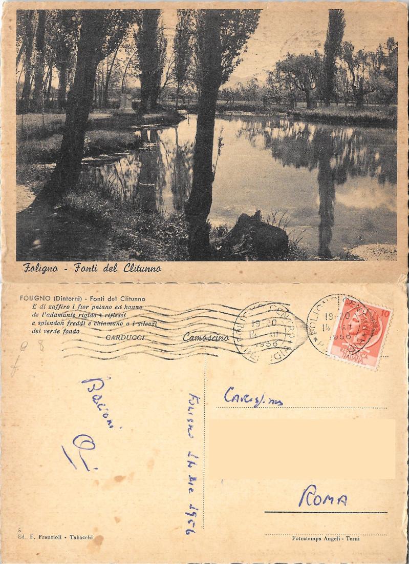 Foligno. Fonti del Clitunno. Viaggiata 1956