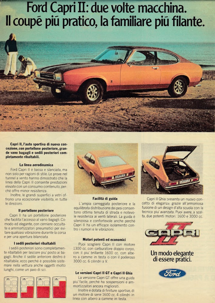 Ford Capri II. Advertising 1975