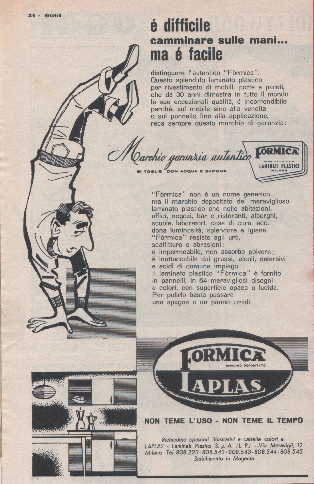 Formica Laplas. Advertising 1957