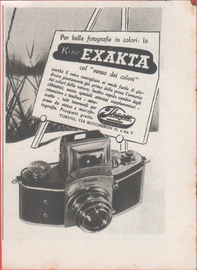 Fotocamera Exakta. Pubblicita 1941