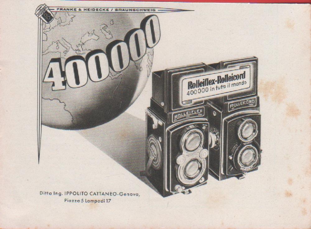 Fotocamere Rolleiflex e Rolleicord. Pubblicita 1941