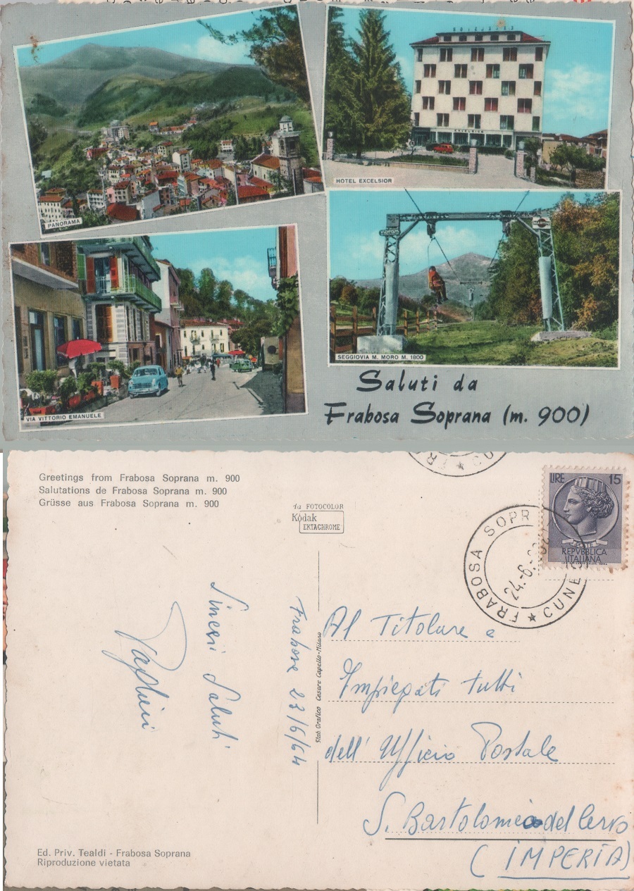 Frabosa Soprana (CN) . Vedute. Viaggiata 1964