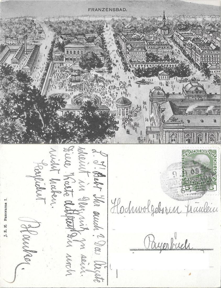 Franzensbad . Viaggiata 1909