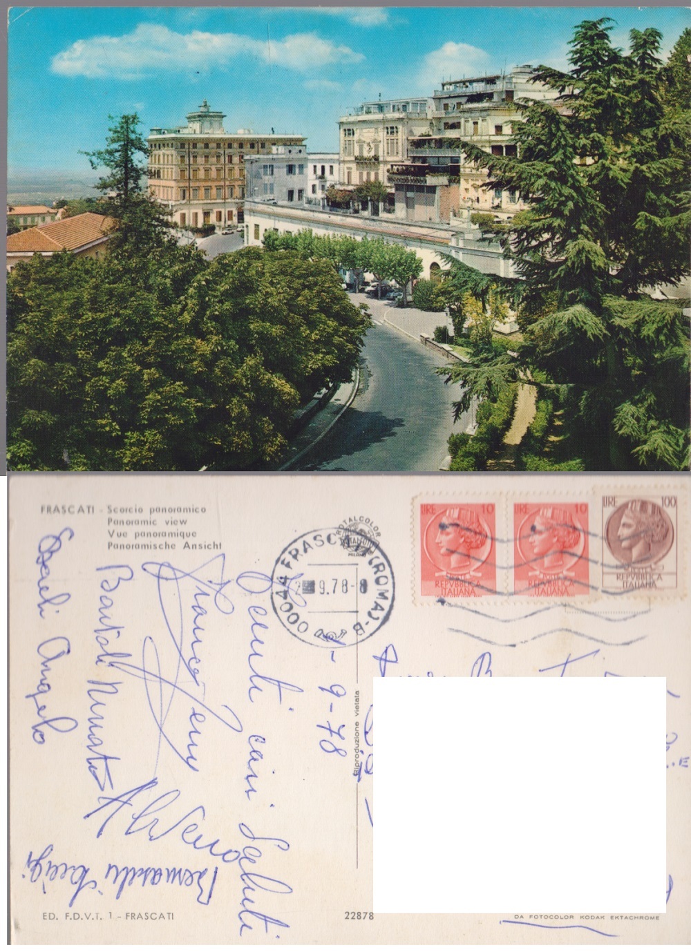 Frascati. Scorcio Panoramico. Viaggiata 1978