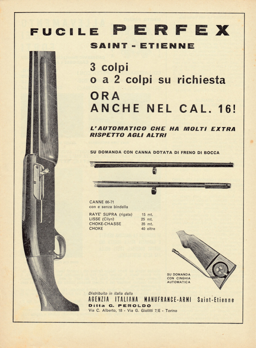 Fucile Perfex Saint-Etienne. Advertising 1965