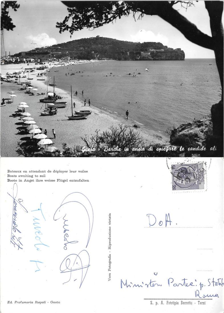 Gaeta. Barche in ansia si spiegare le candide ali. Viaggiata