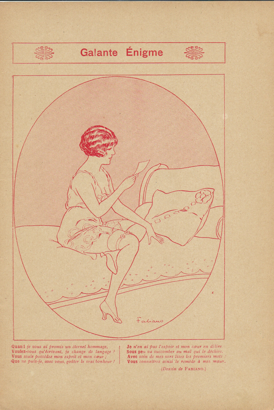 Galante enigme. (ill. Fabiano). Stampa 1913