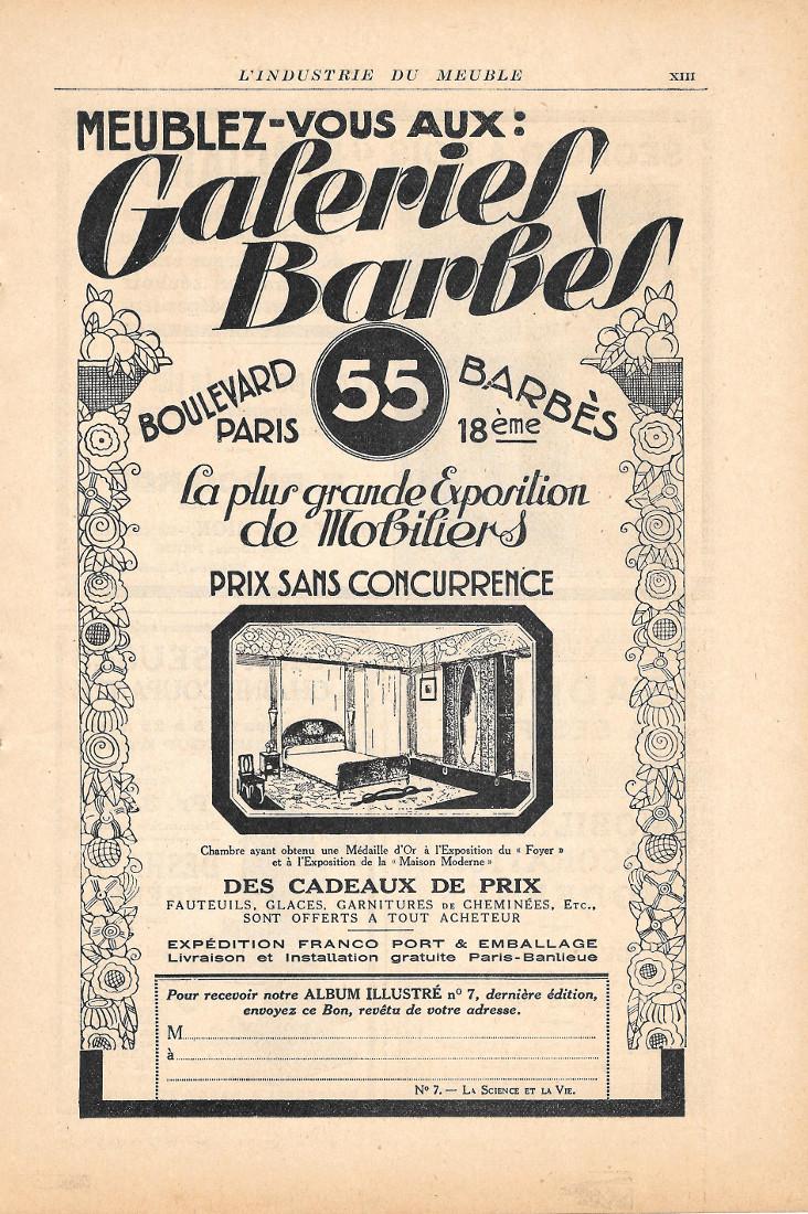 Galeries Barbes Paris. Pubblicità 1926