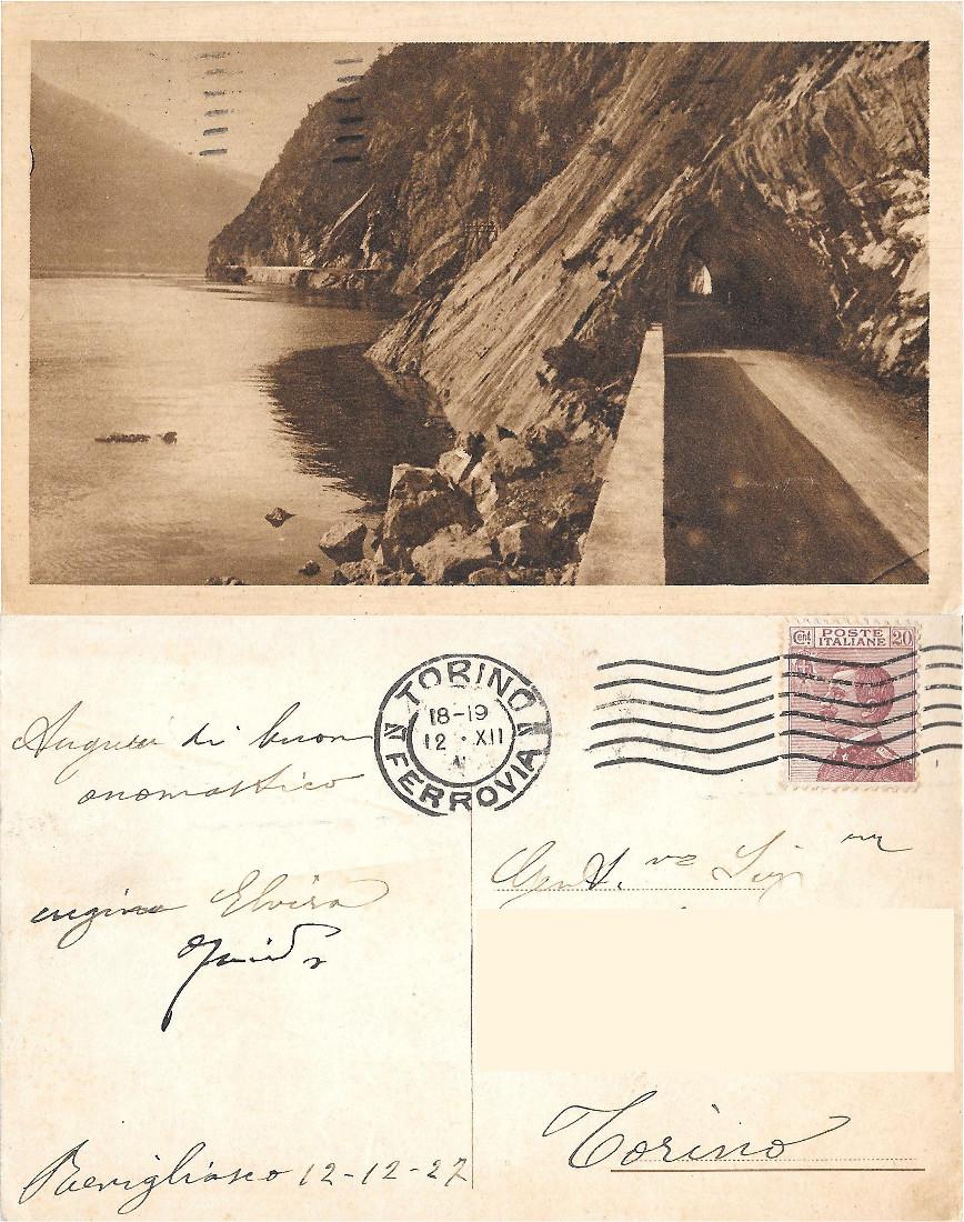 Galleria lungolago. Viaggiata 1927