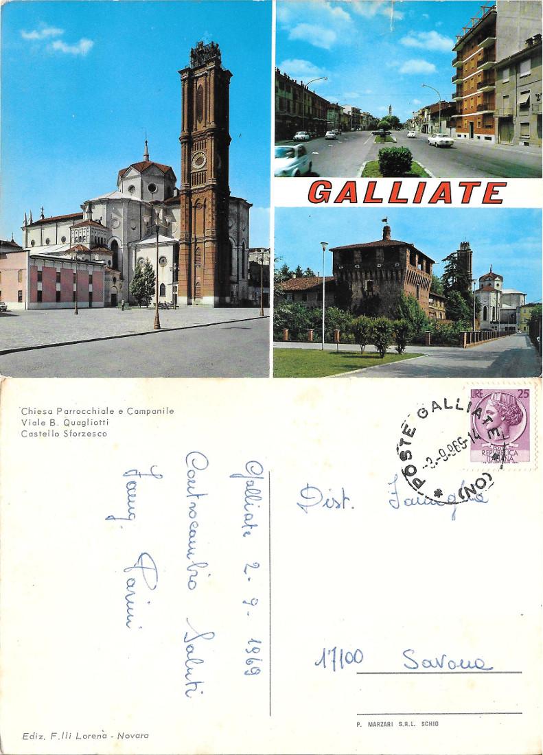 Galliate. Viaggiata 1969