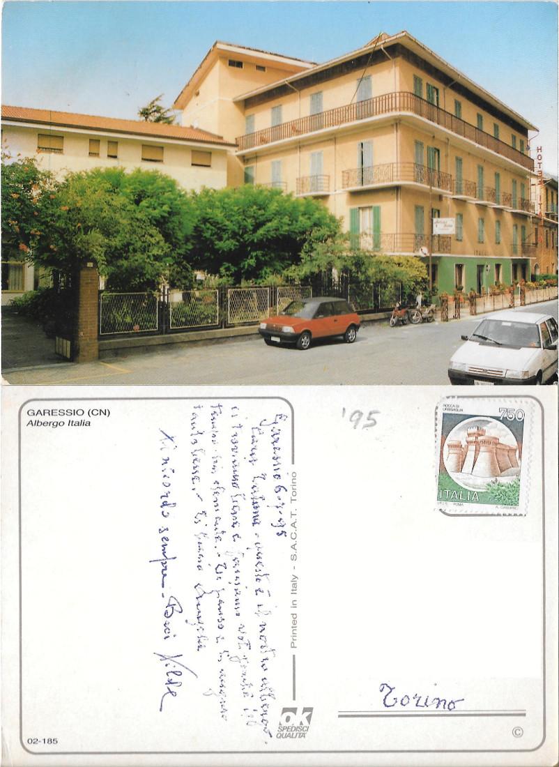 Garessio (CN). Albergo Italia. Viaggiata 1995