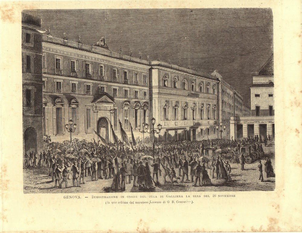 Genova. Dimostrazione in onore del duca di Galliera la sera …