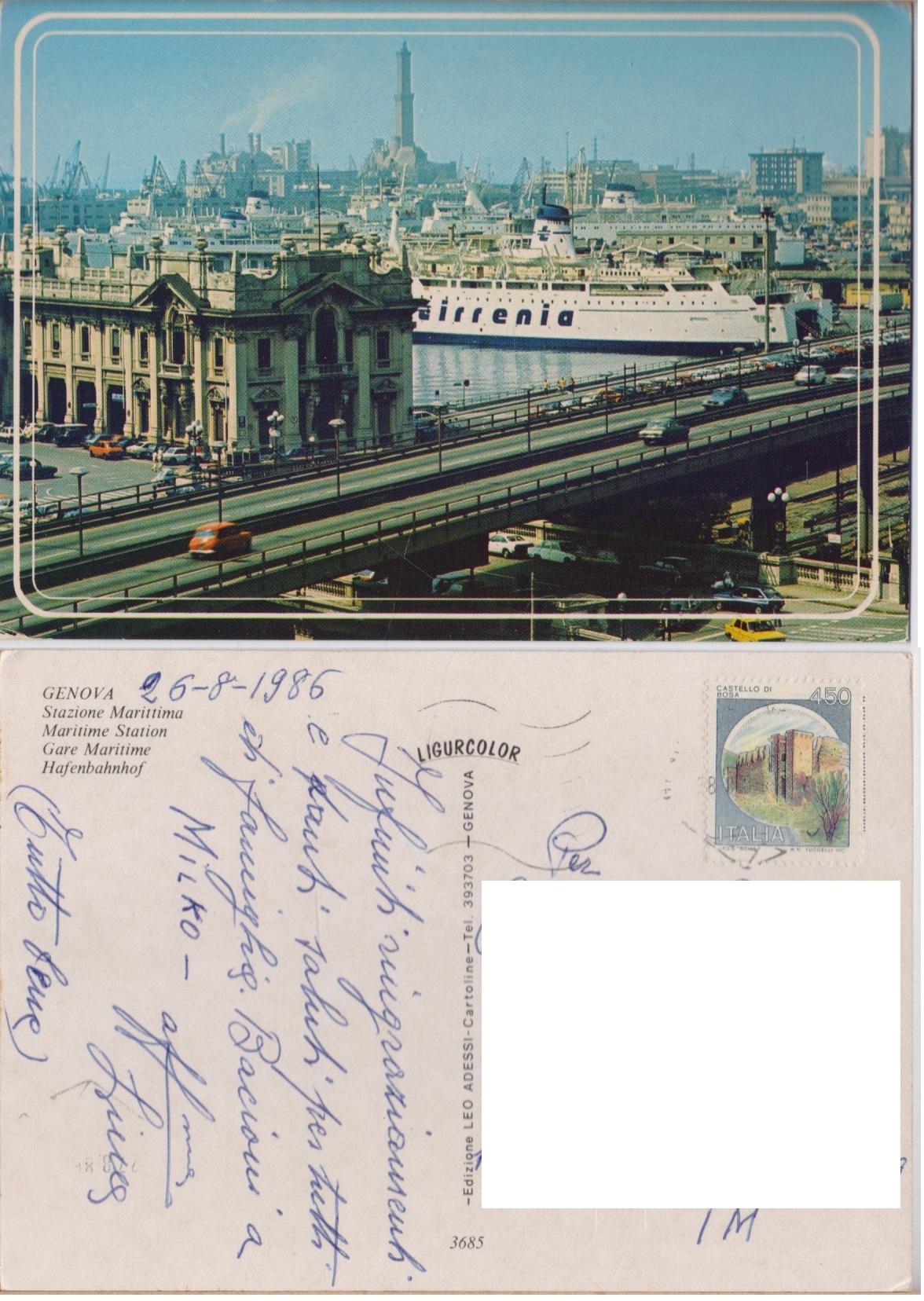 Genova. Stazione Marittima. Viaggiata 1986