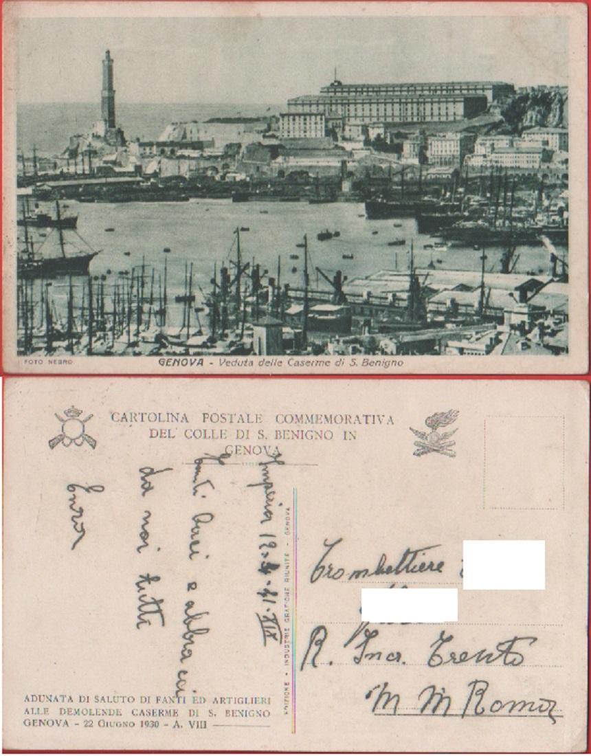Genova. Veduta delle caserme di S. Benigno. Viaggiata 1941