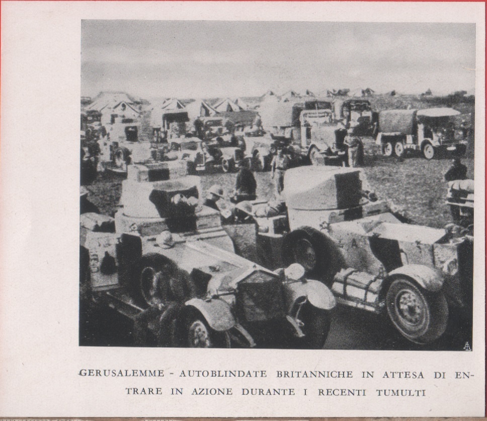 Gerusalemme: autoblinde britanniche in attesa di entrare in azione. Immagine …