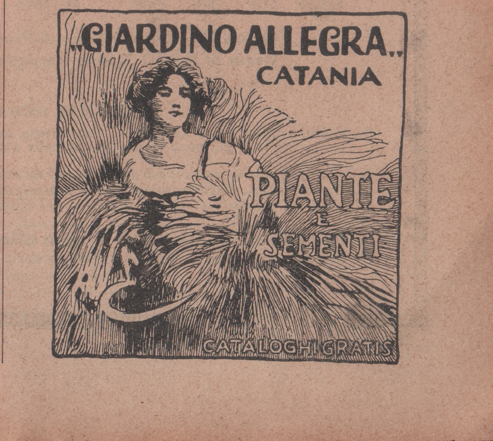 Giardino Allegra, Catania. Piante e sementi. Advertising 1926