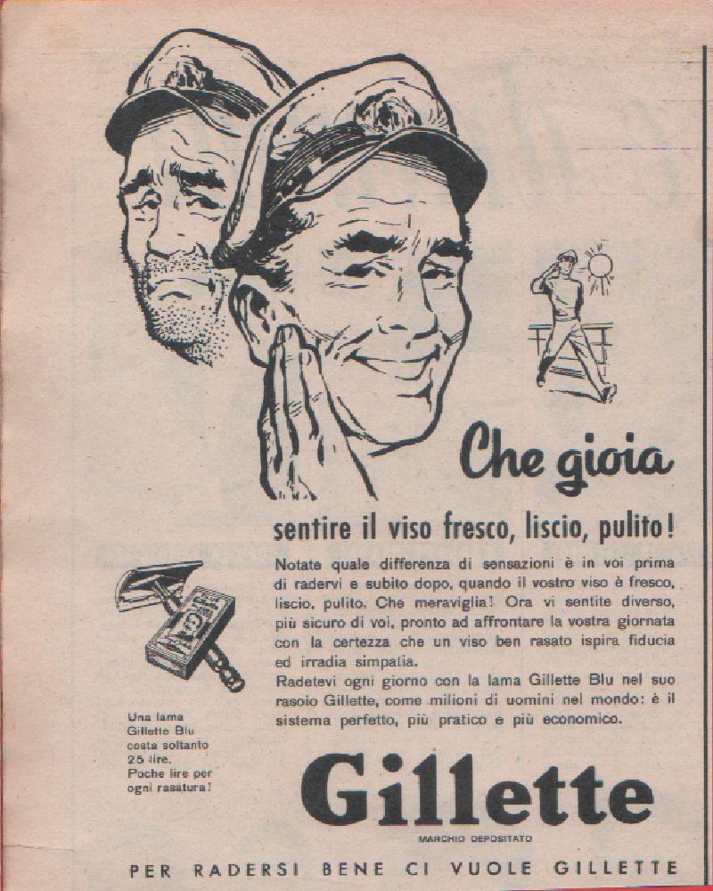 Gillette Blu. Pubblicità 1958