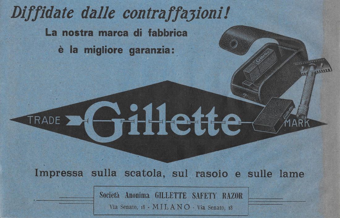 Gillette. Diffidate dalle contraffazioni!. Advertising 1920