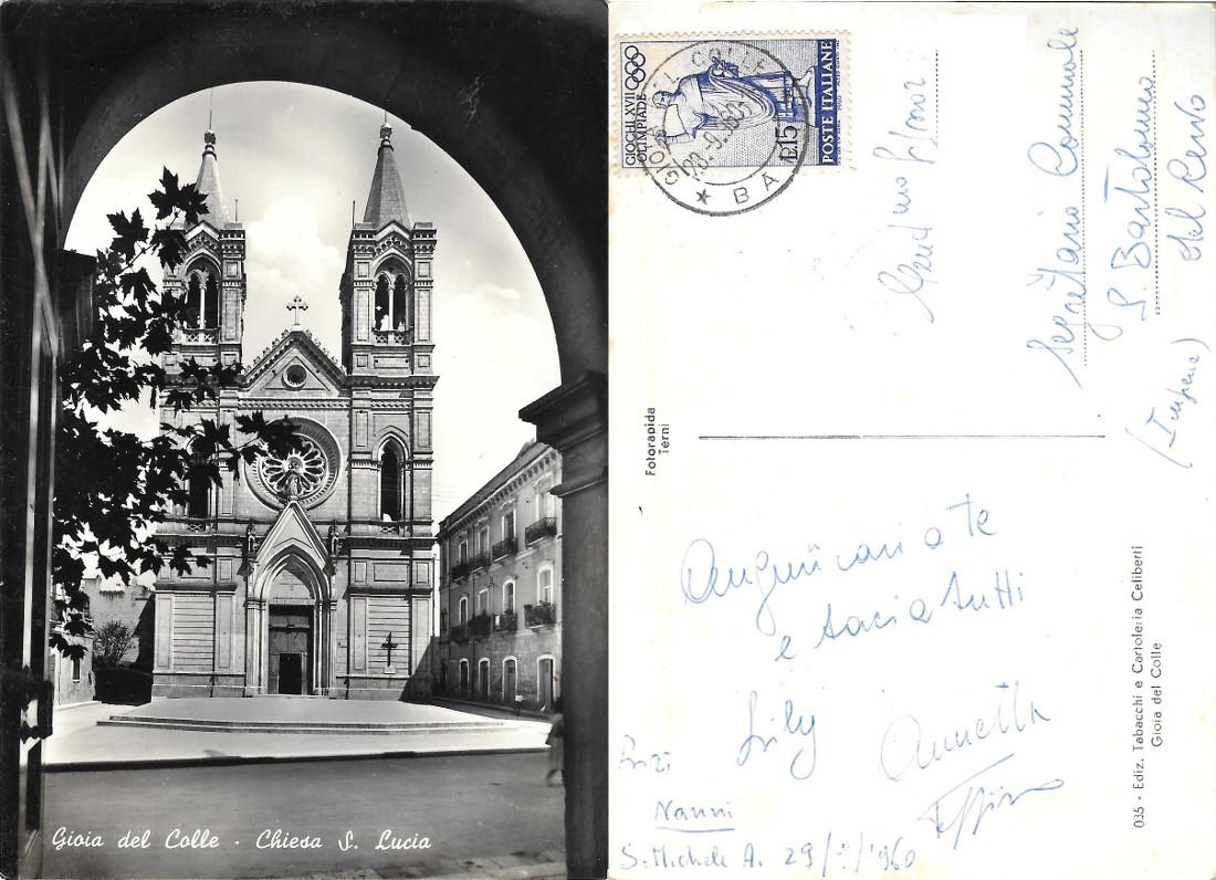 Gioia del Colle. Chiesa S. Lucia. Viaggiata 1960