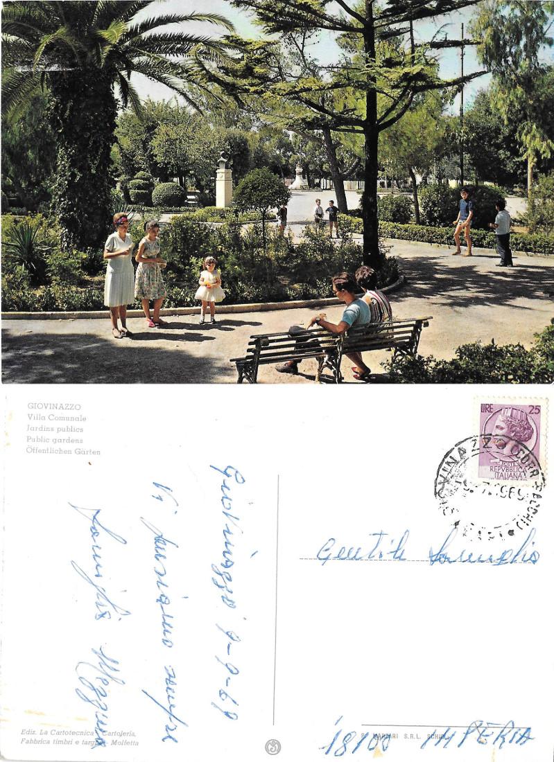 Giovinazzo. Villa Comunale. Viaggiata 1969. Animata