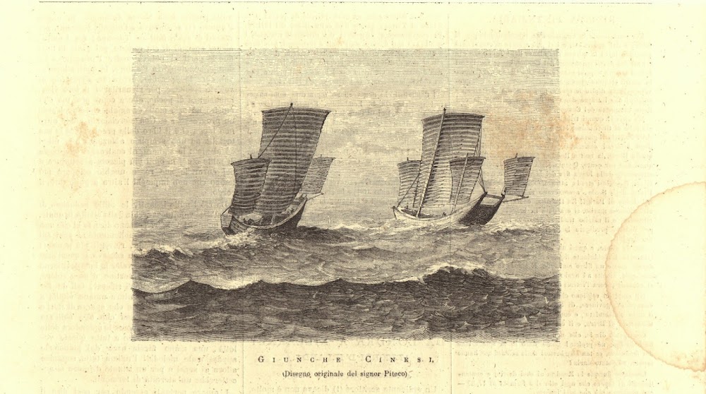 Giunche cinesi. Stampa 1876