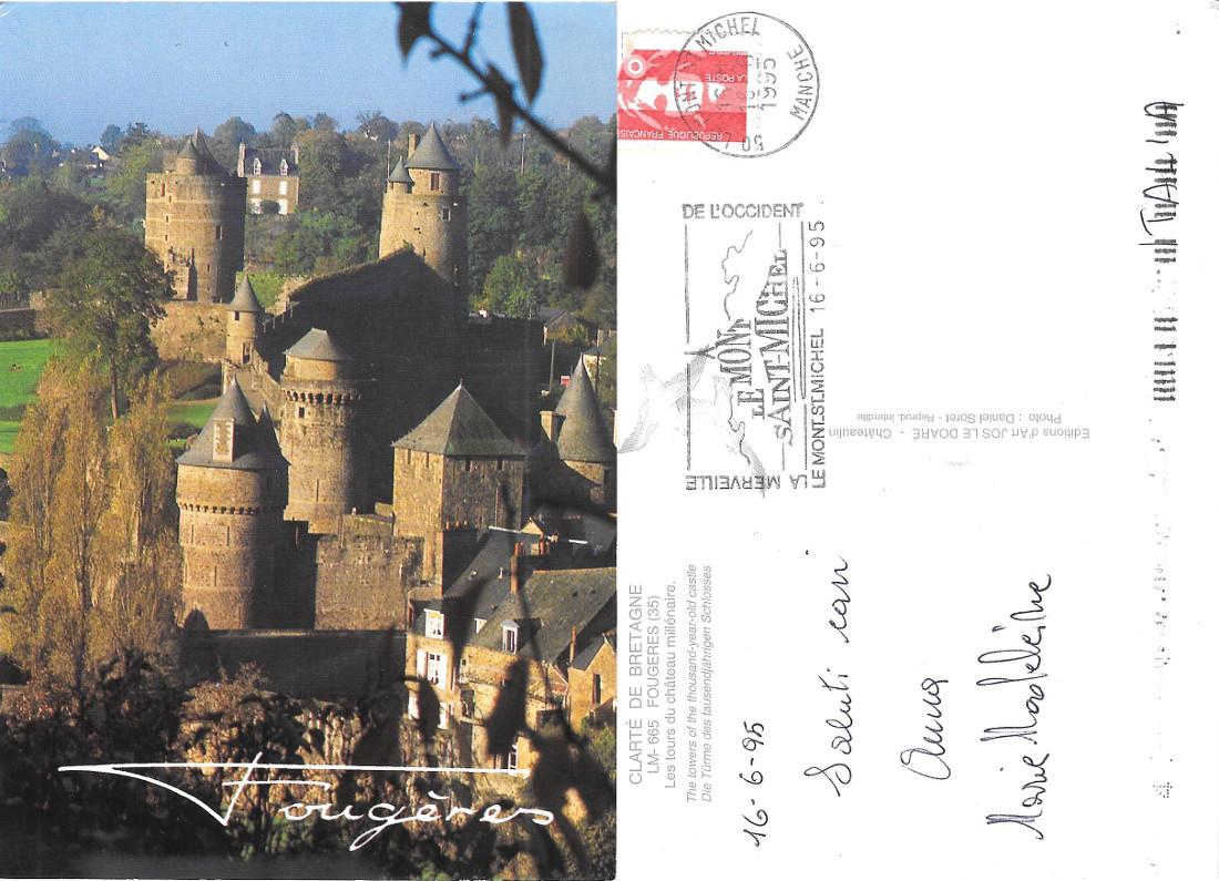 Gourgers (F). Les tours du chateau millenaire. Viaggiata 1995