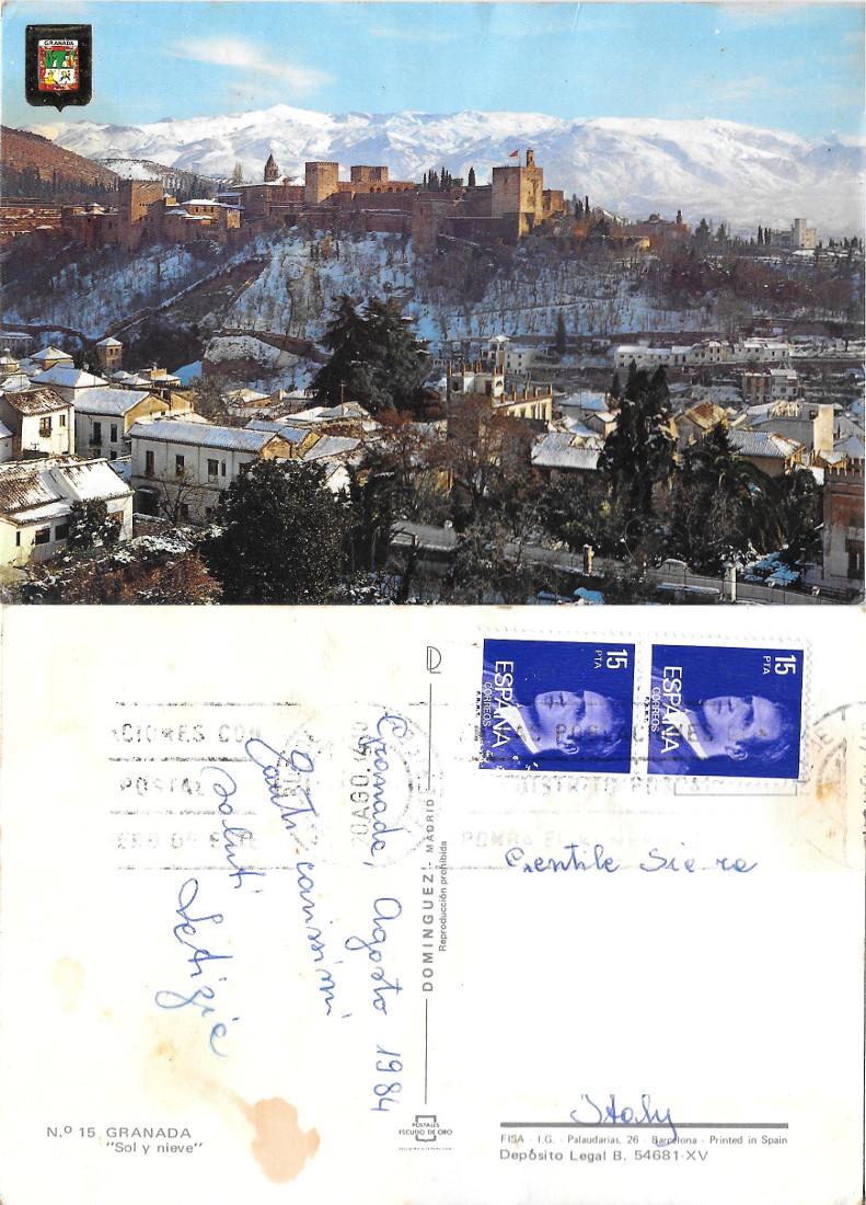 Granada. Sole e neve. Viaggiata 1984