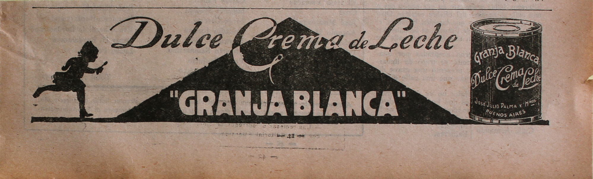 Granja Blanca. Dulce crema de leche - Advertising 1922