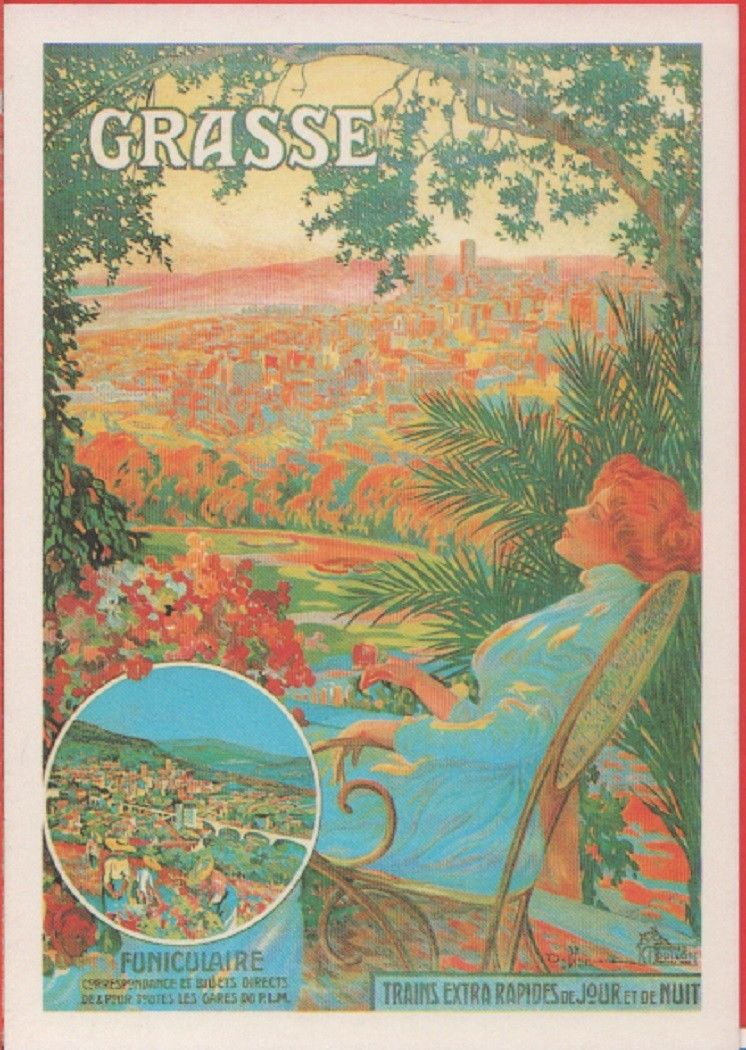 Grasse. Riproduzione manifesto d'epoca. Non viaggiata