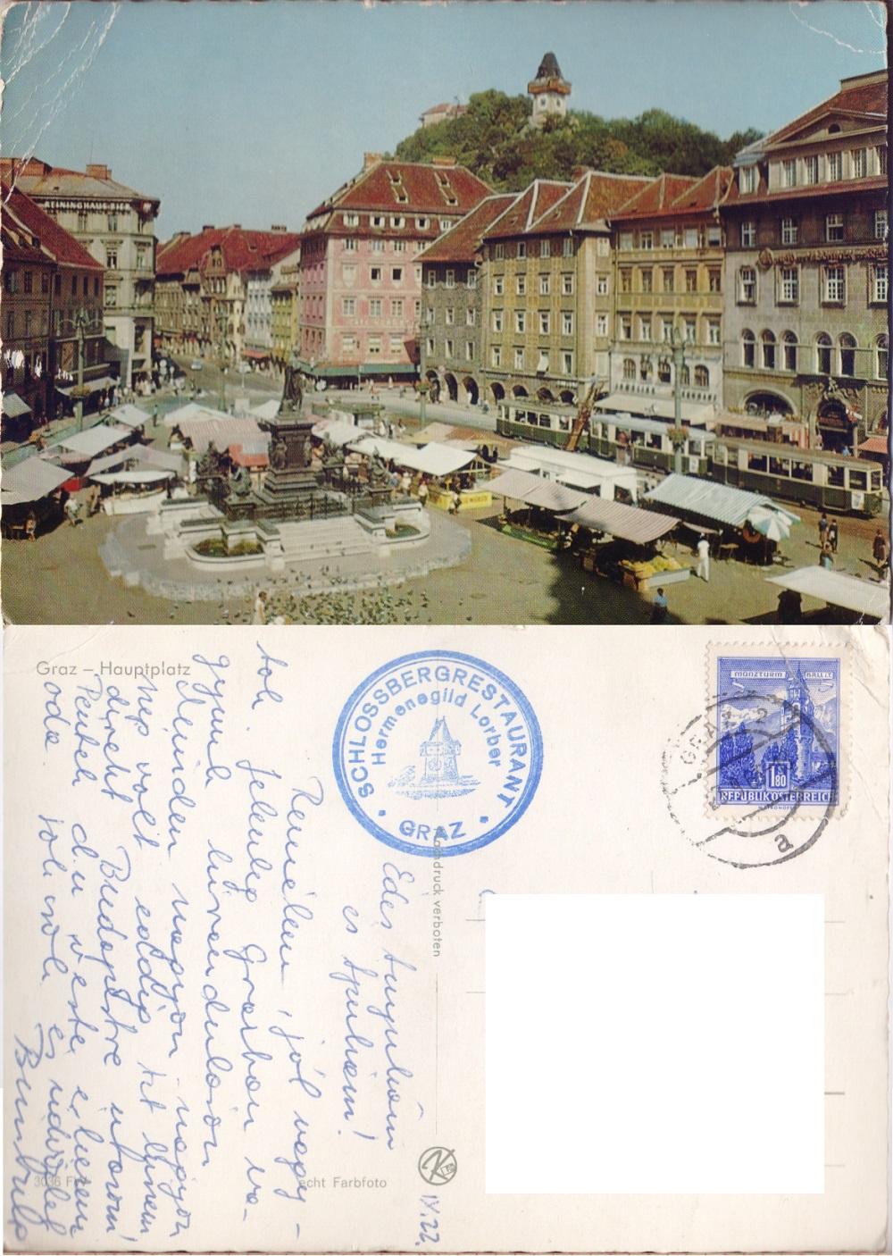 Graz. Hauptplatz. Viaggiata 1963