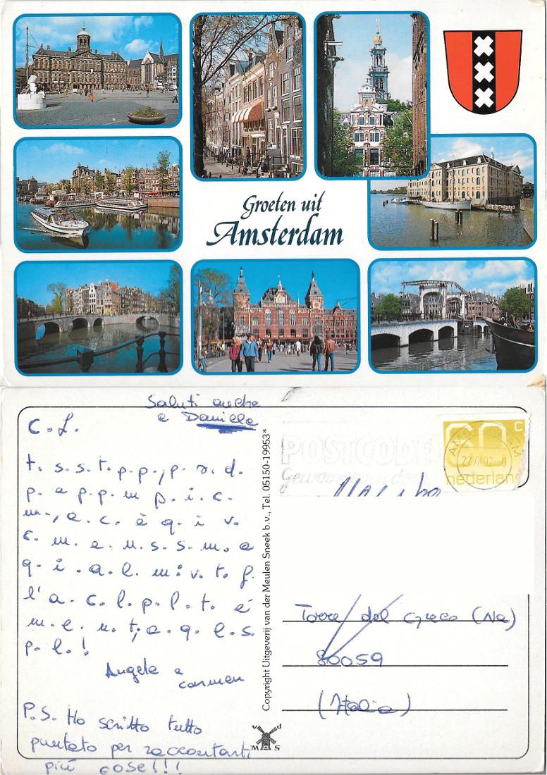 Groete uit Amsterdam. Vedutine. Viaggiata 1992