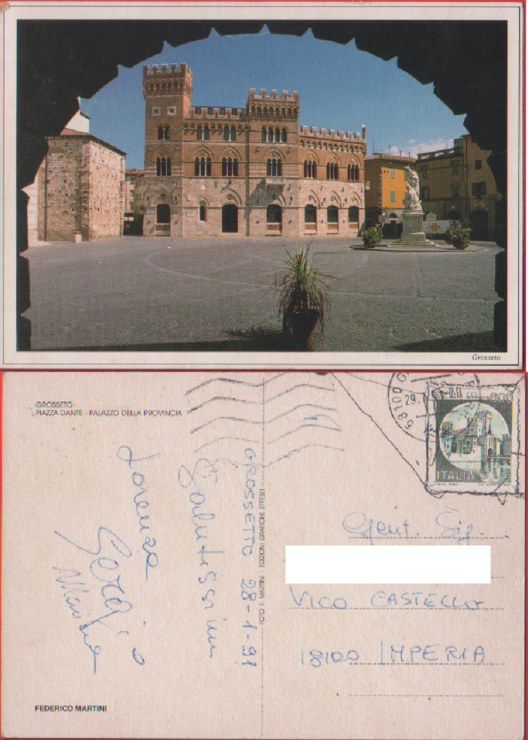 Grosseto. Piazza grande. Palazzo della Provincia - Viaggiata 1991