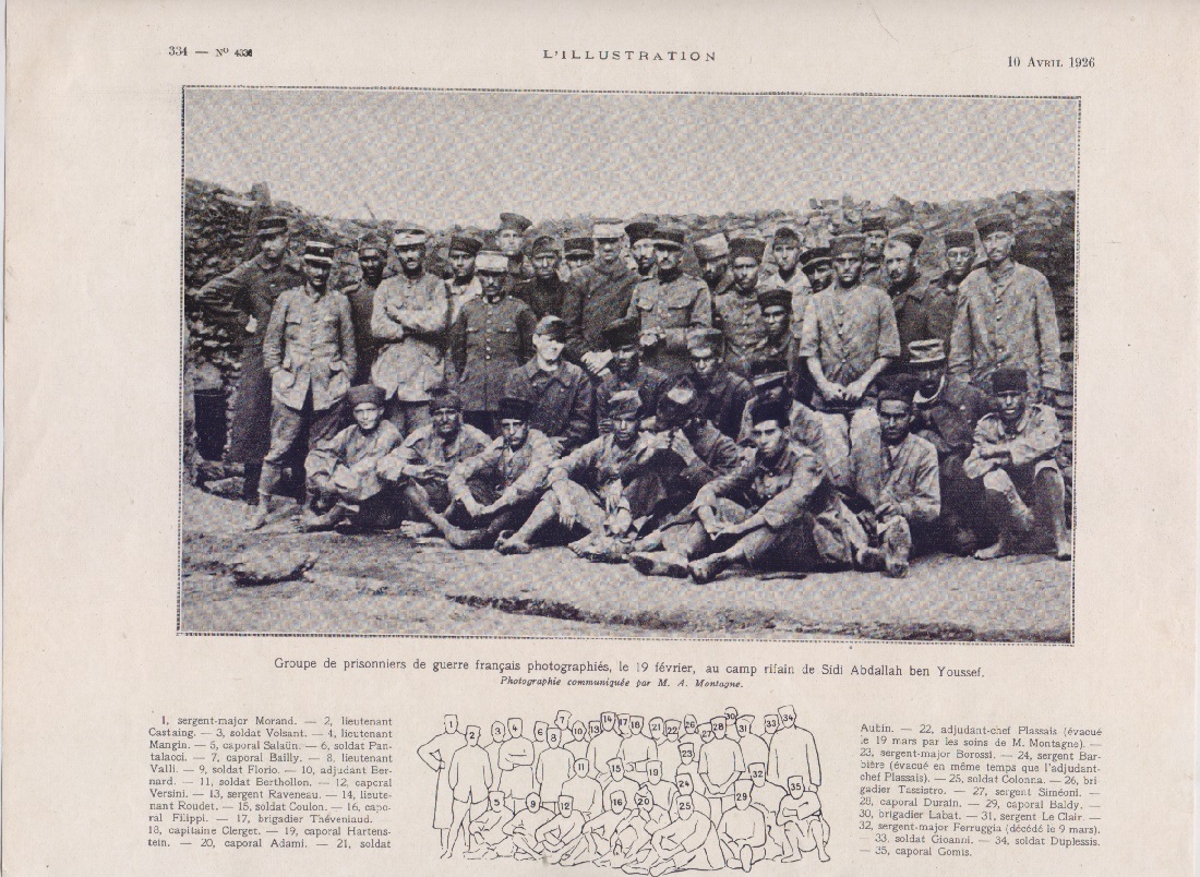 Groupe de prissoniers de guerre francais a Sidi Abdallah (Maroc). …