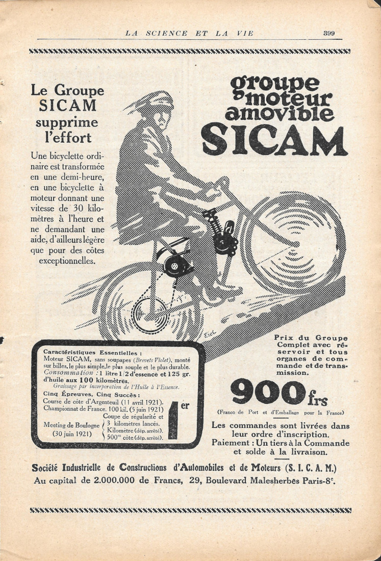 Groupe moterus amovible SICAM - Advertising 1920