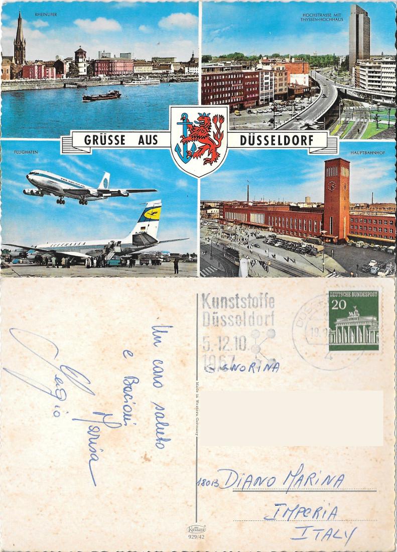 Grusse au Dusseldorf. Viaggiata 1967