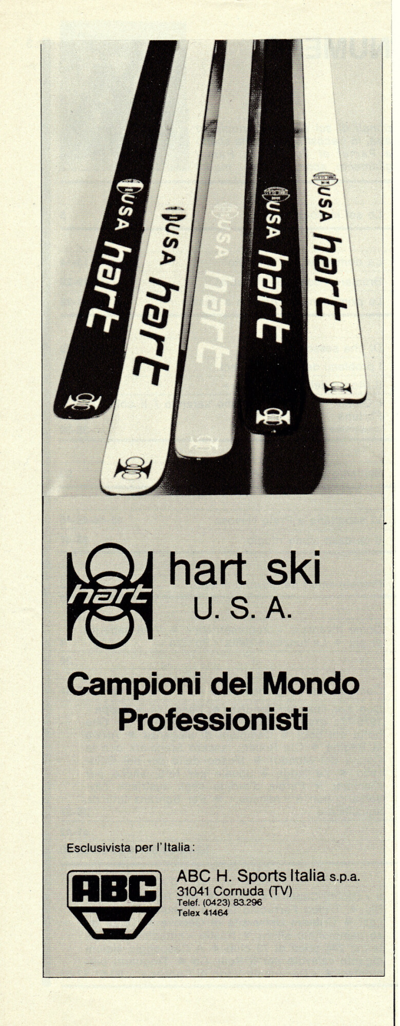 Hart ski USA. Advertising 1976