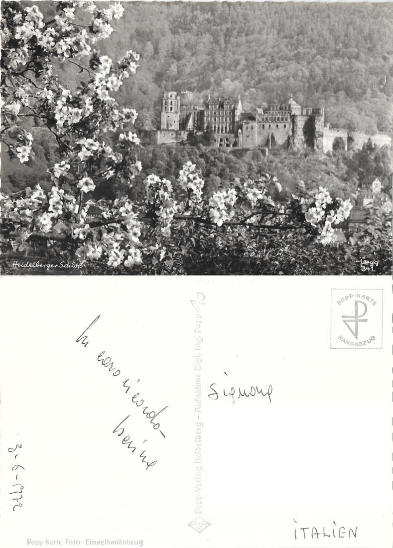 Heidelberg-Schloss. Viaggiata 1972