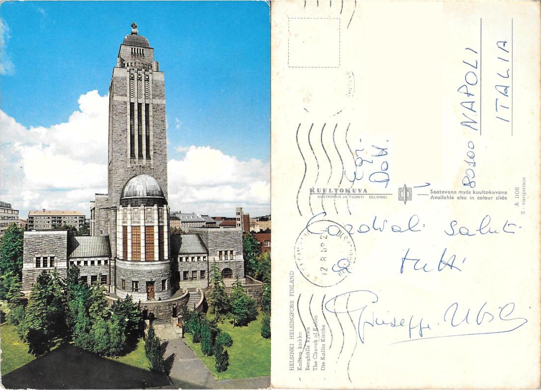 Helsinki. The Church of Kallio. Viaggiata. 1968