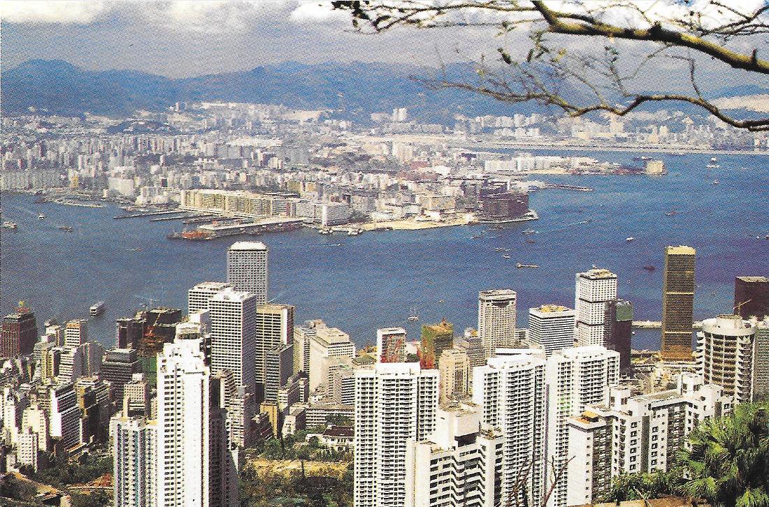 Hong Kong e Kowloon view from the Peak. Non viaggiata