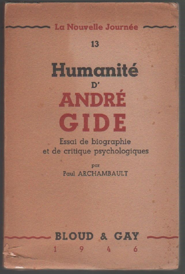 Humanité d'André Gide - P. Archambault