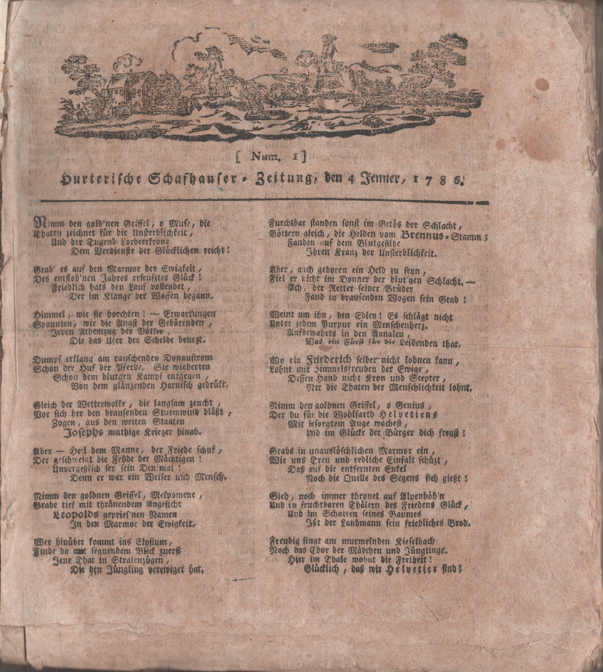 Hurterische Zeitung. Anno 1786. Annata completa, 104 numeri