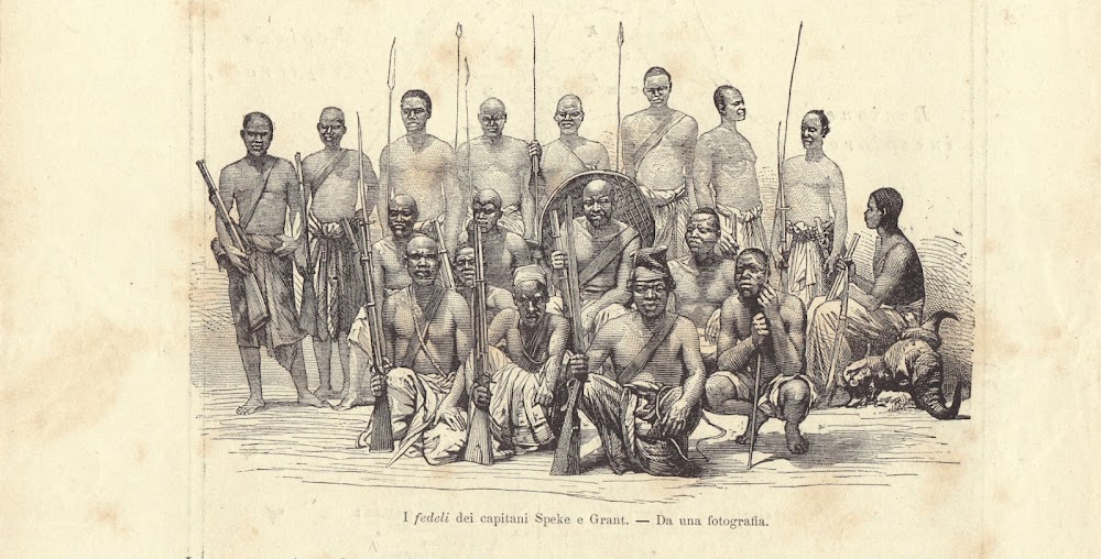 I fedeli dei capitani Speke e Grant. Illustrazione 1864