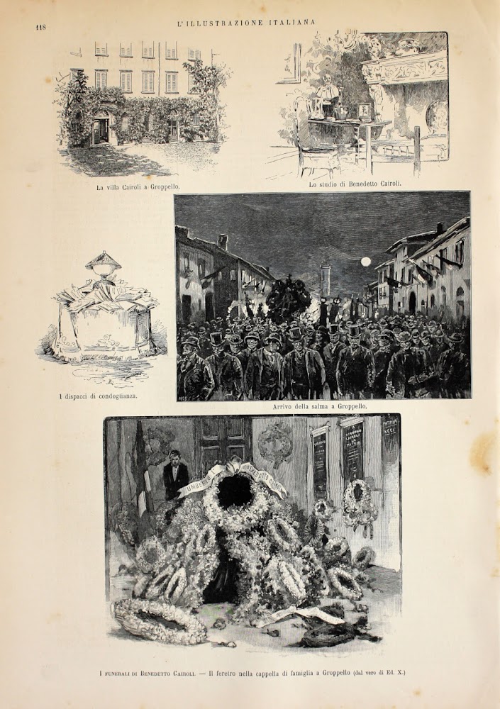 I funerali di Benedetto Cairoli. Il feretro nella cappella di …