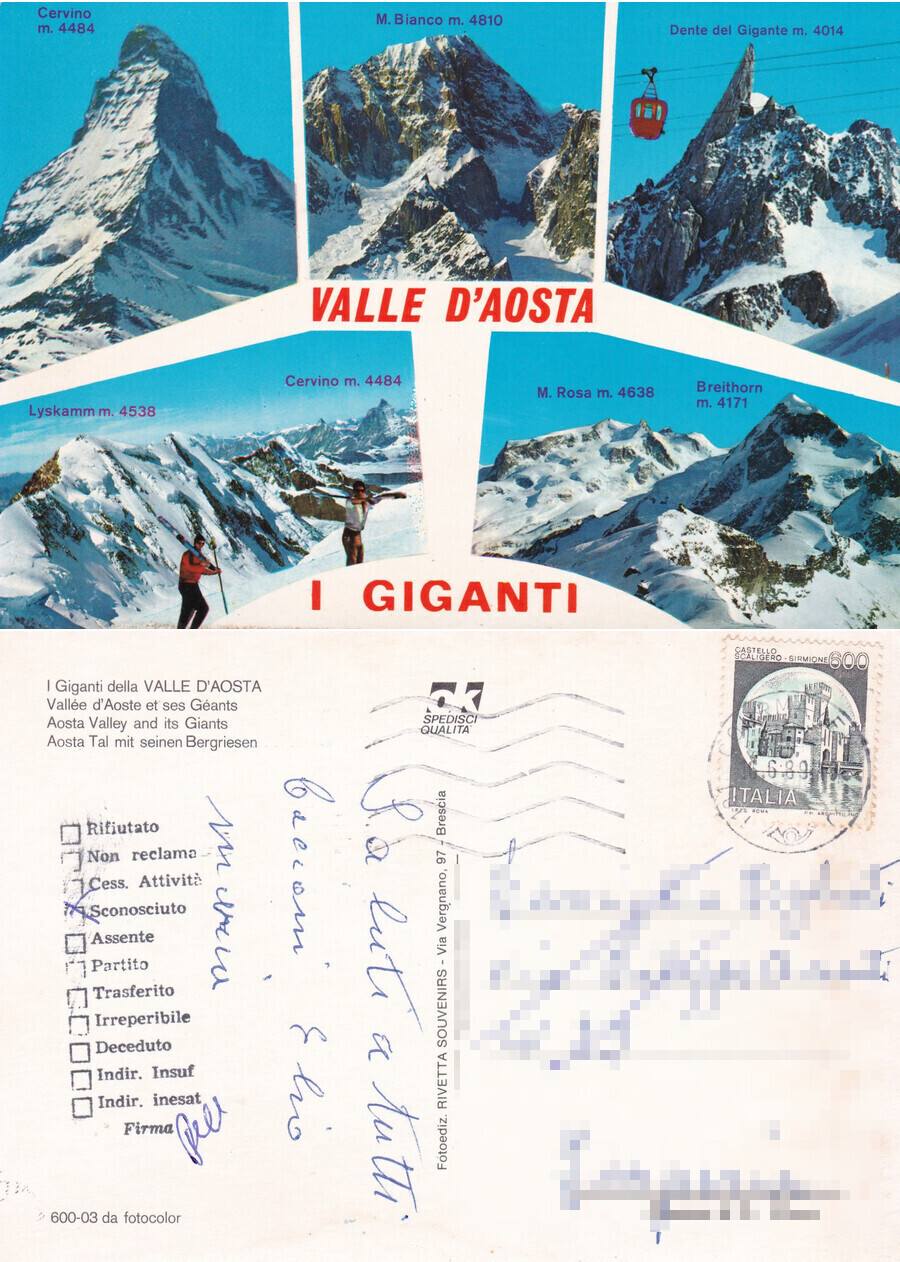 I Giganti della Valle d'Aosta - Viaggiata 1989