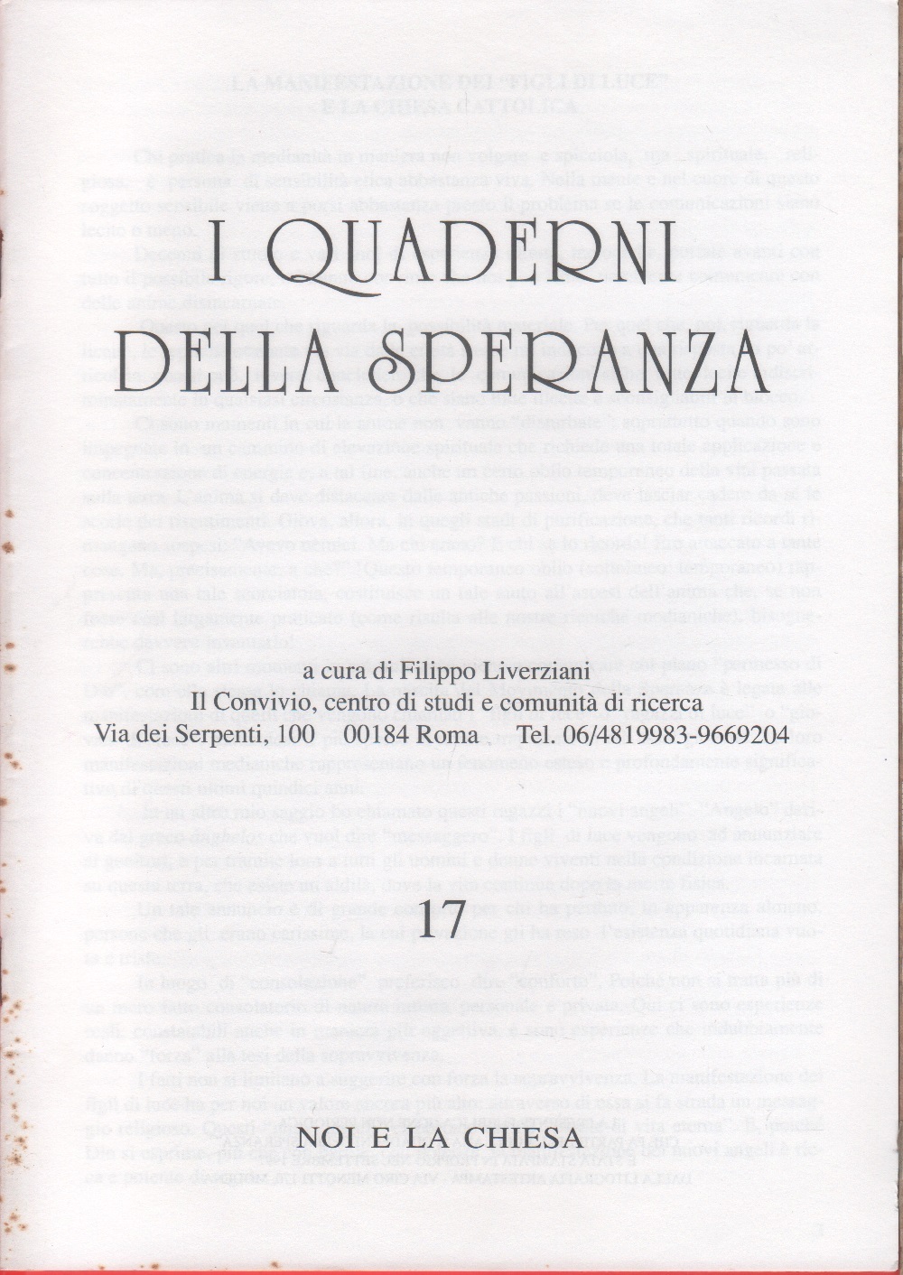 I quaderni della speranza. n. 17, 1997