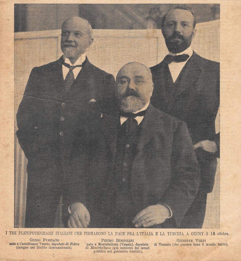 I tre plenipotenziarii italiani che firmarono la pace... Stampa 1912