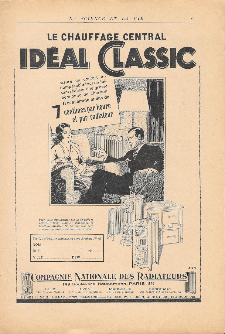Idèal Classic le chauffage central - Advertising 1935