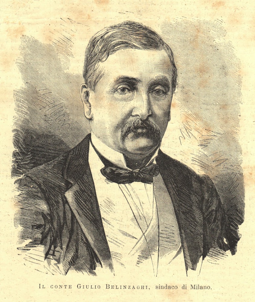 Il conte Giulio Belinzaghi, sindaco di Milano. Stampa 1876